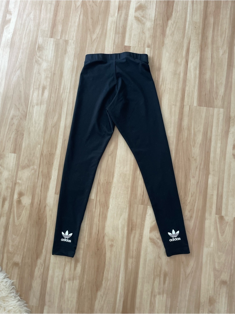 adidas Black Leggings with White Trefoil Logos
